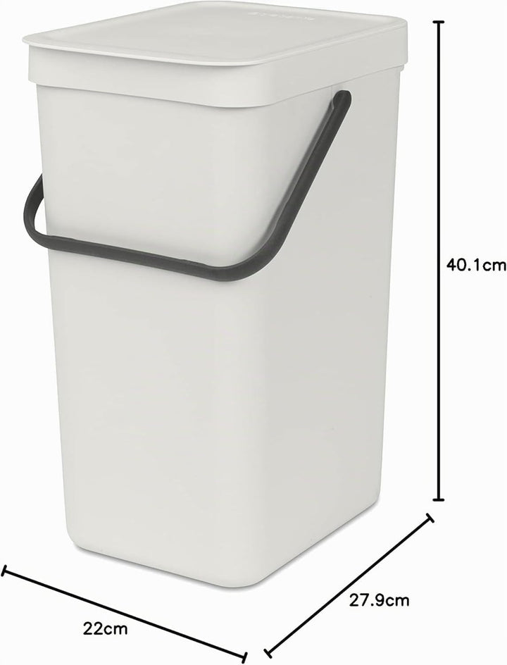 Brabantia 129827 Abfalleimer, Plastik, Tannengrün, (16L) UK Fir Green 16 Liter Mülleimer, Fir Green