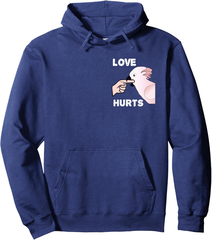 Love Hurts Moluccan Kakadu Papagei beissender Finger Pullover Hoodie