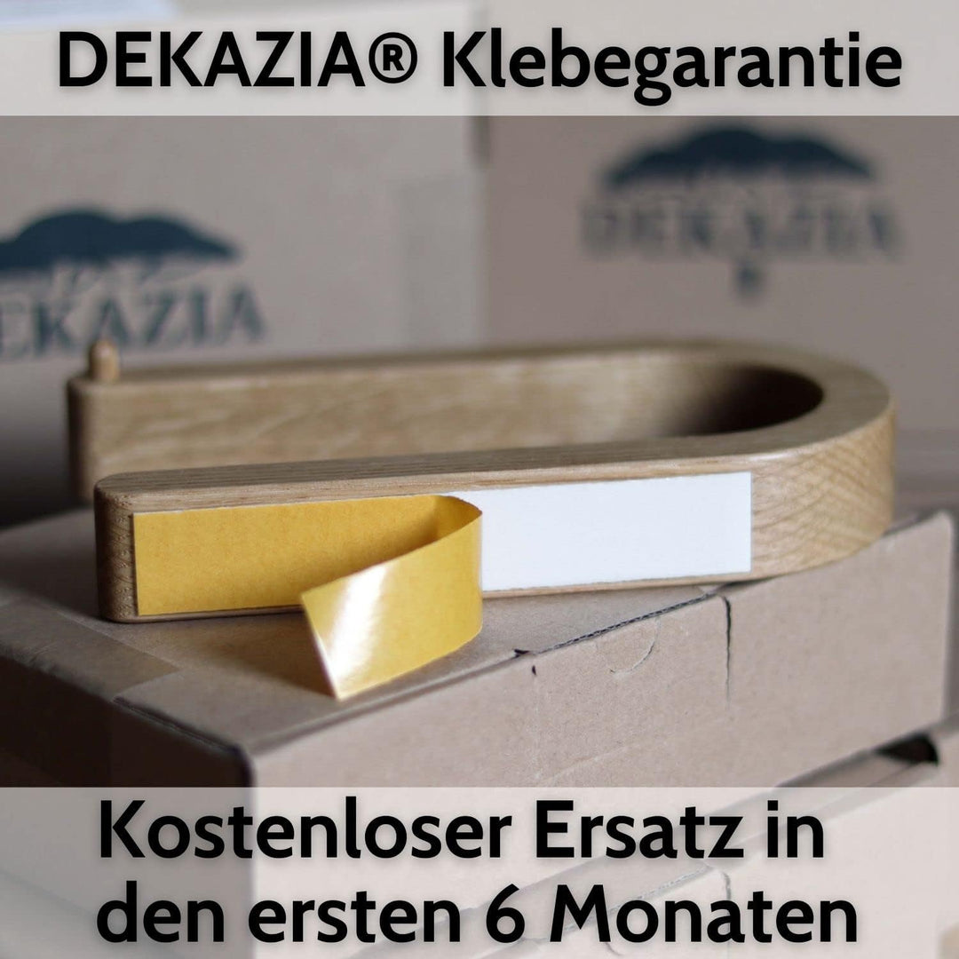 DEKAZIA® Holztoilettenpapierhalter | Klopapierhalter ohne Bohren | WC-Papierhalter | Klorollenhalter