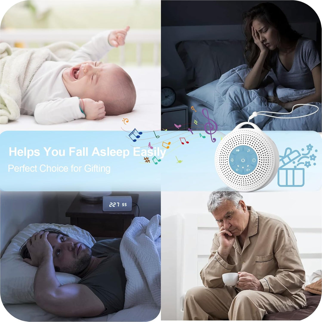 White Noise Machine Baby, Einschlafhilfe Babys mit 2000mAh Akku,Portable Sound Machine for Adults,21