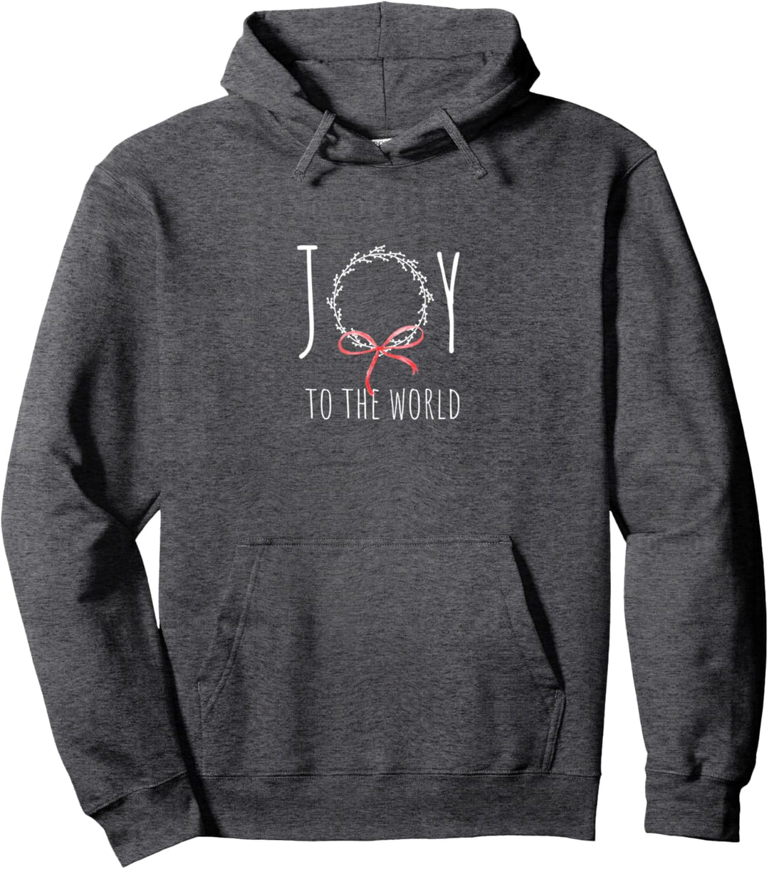 Minimalistisches Weihnachtshemd für Damen, JOY TO THE WORLD Pullover Hoodie
