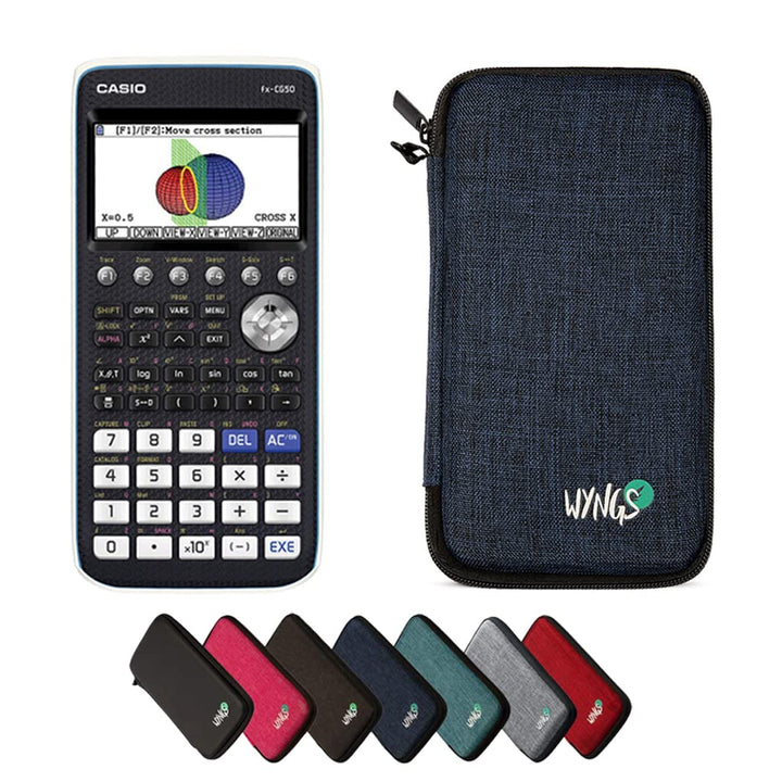 CALCUSO Sparpaket: Casio FX-CG 50 Grafikrechner + WYNGS Schutztasche blau + Erweiterte Garantie von