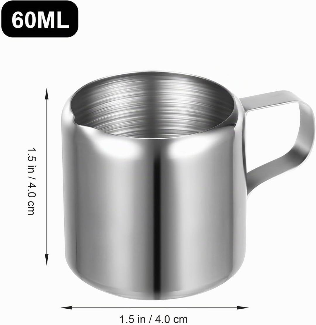 Cabilock Edelstahl Milchkännchen 2Er Set 60Ml Milchaufschäumer Kännchen Für Kaffee Latte Art Sauce D