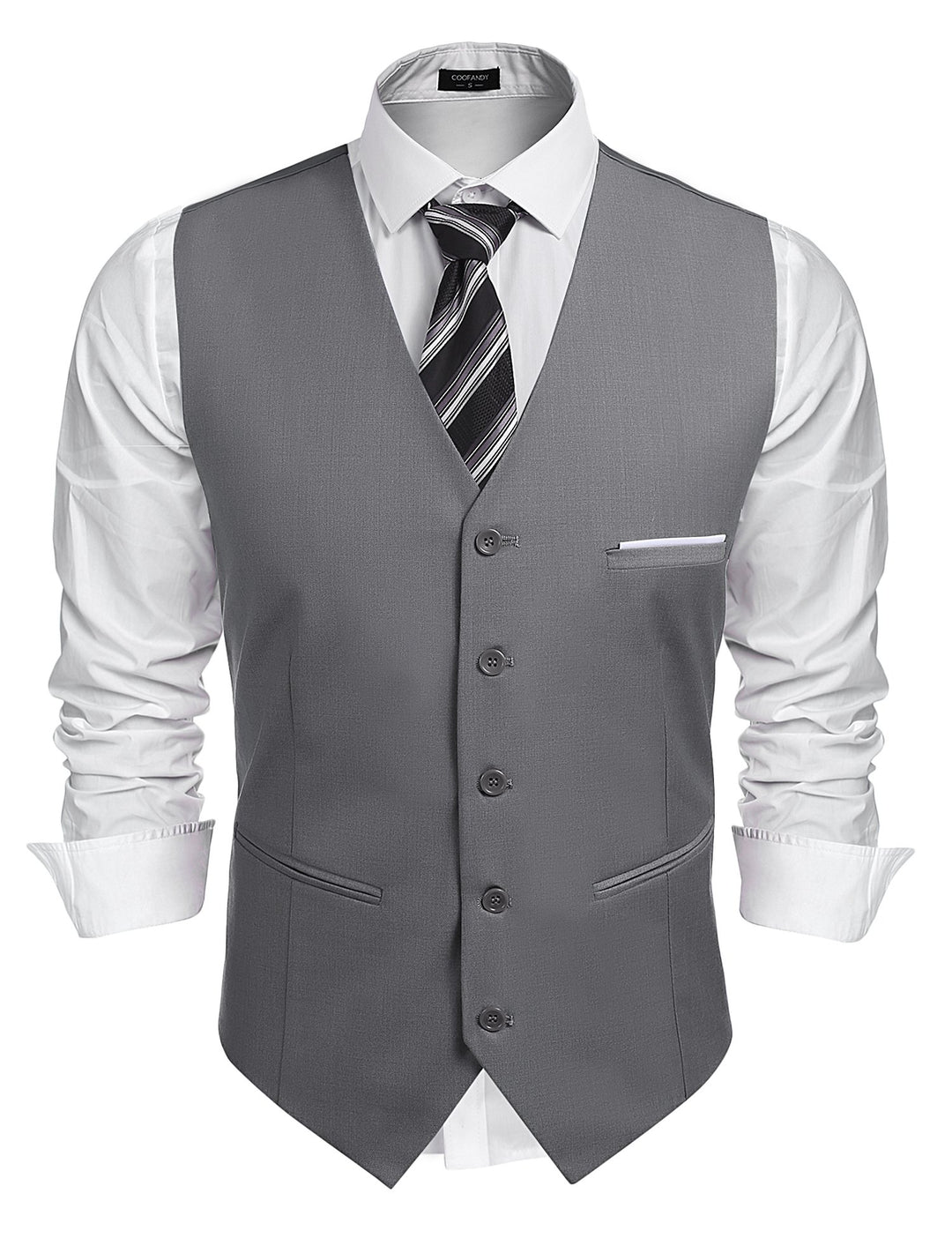 COOFANDY Herren Anzugweste Anzug V-Ausschnitt Formale Hochzeit Klassische Slim fit Elegant Westen Bu
