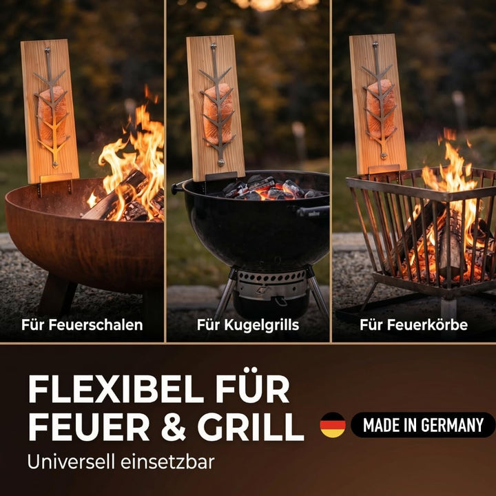 Flammlachsbrett 2er Set Lärche für die Feuerschale und den Kugelgrill Lärche 2er Set, Lärche 2e