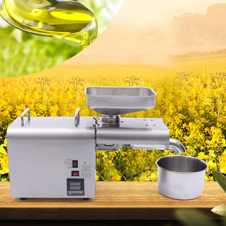 Edelstahl Ölpresse Kaltpresse für Zuhause | Automatisch, Hot & Cold Pressen | für Erdnüsse, Sojabohn