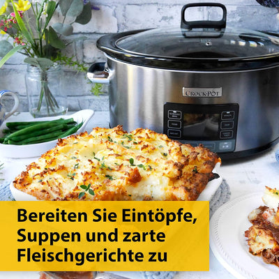 Crockpot TimeSelect digitaler Schongarer | mit programmierbarem Timer und digitaler Anzeige | 5,6 l