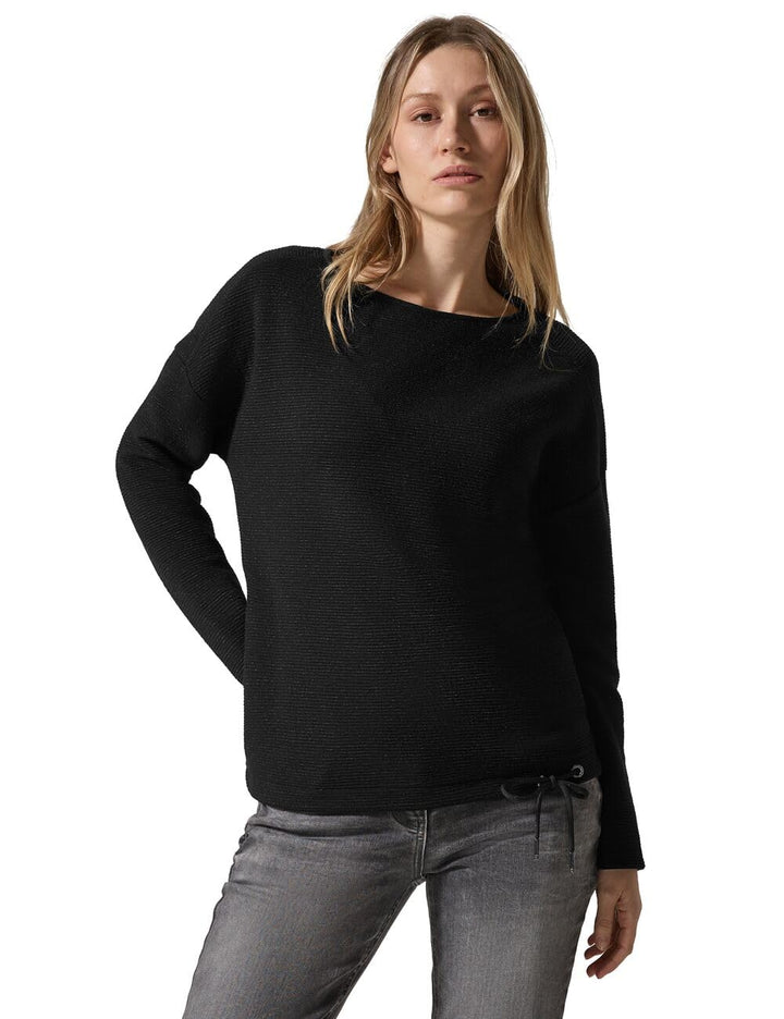 Cecil Damen Rippstrick Pullover XS Schwarz, XS Schwarz