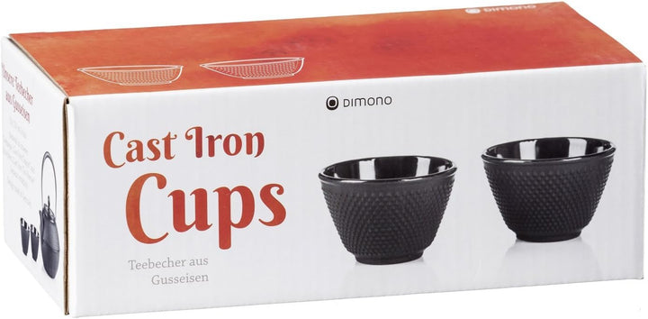 Dimono Traditionelles Tee-Set aus Gusseisen: Teekanne, Stövchen und 2 Teebecher Komplett-Set, Komple