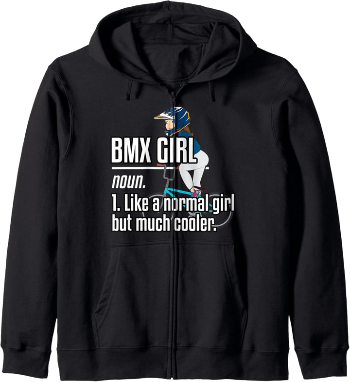BMX Mädchen Ein Normales Mädchen Nur Viel Cooler Bikerin Kapuzenjacke