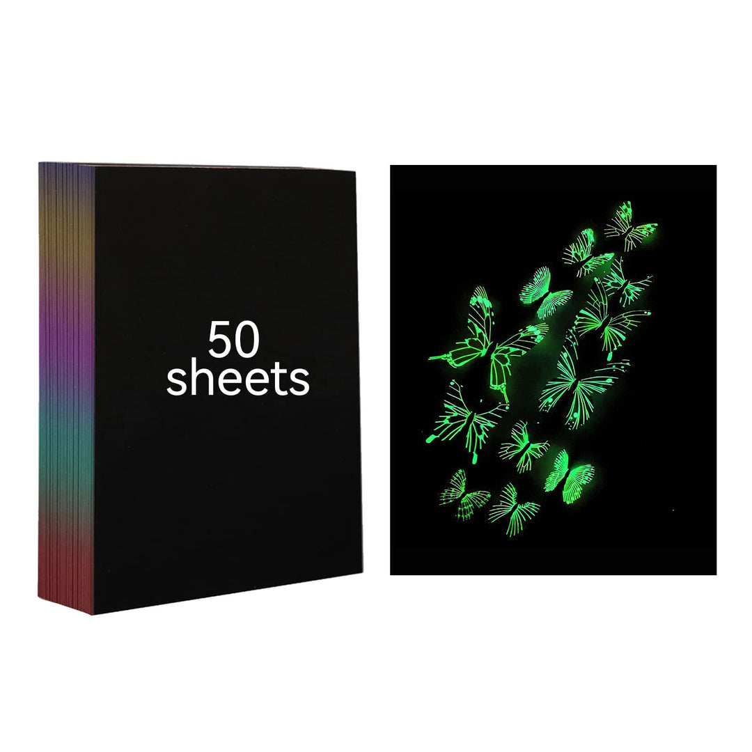 50 PCS A4 Grösse Leuchtend Fluoreszierendes Magic Scratch Papier Lasergravur und Markierung Leuchten