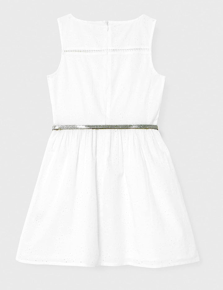 s.Oliver Mädchen Kleid, kurz 152 Weiss #F2f3f4, 152 Weiß #F2f3f4