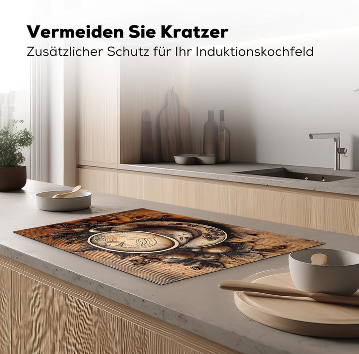 Herdabdeckplatte 81x52 cm Einteilig Küche Herdabdeckung Induktionsfeld Ceranfeld Herdabdeckplatten V
