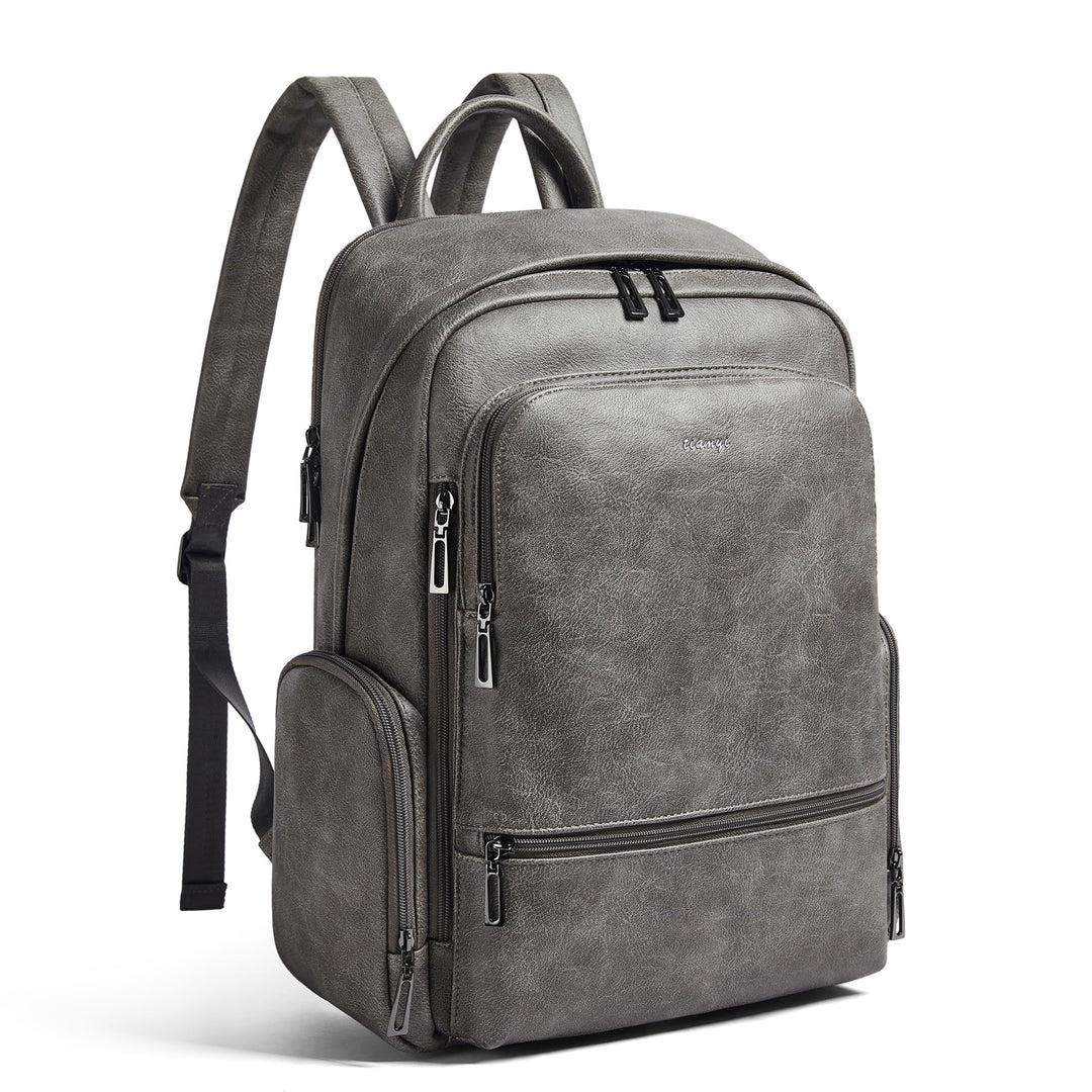 Veganer Lederrucksack für Damen und Herren, passend für 16,0 Zoll Laptop, weicher Reiserucksack für