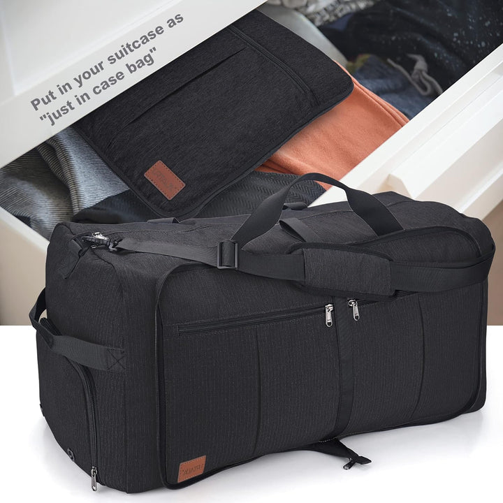 Urtala Faltbare Reisetasche für Herren &amp; Damen, 80L Gross Weekender Übernachtungstasche mit Schuhfac
