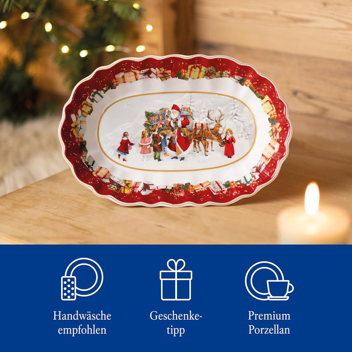 Villeroy & Boch – Toy's Fantasy Gebäckteller Weihnachten Gross, Stollenplatte, Weihnachtsteller, Wei