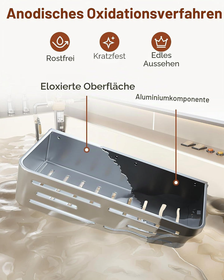 Orimade Duschablage zum Hänge Aluminium-Duschregal zum Hängen, Verstellbare Duschkorb ohne Bohren,2