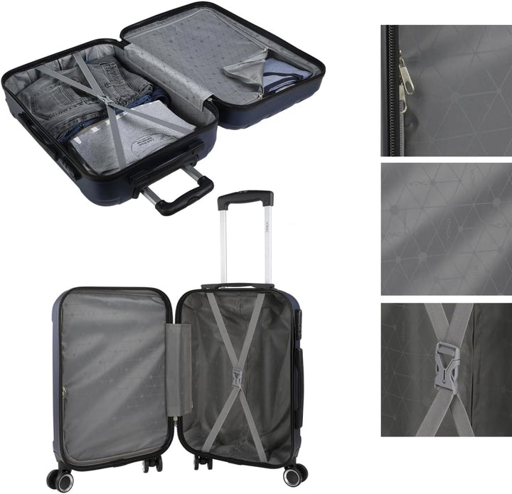 ITACA - Trolley Handgepäck Cabin Trolley Koffer Reisekoffer Hartschalenkoffer mit Zahlenschloss - Ka