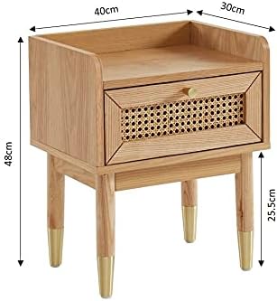 BAÏTA Nachttisch Léon, MDF, Eichenfurnier, buchenholz, L40cm