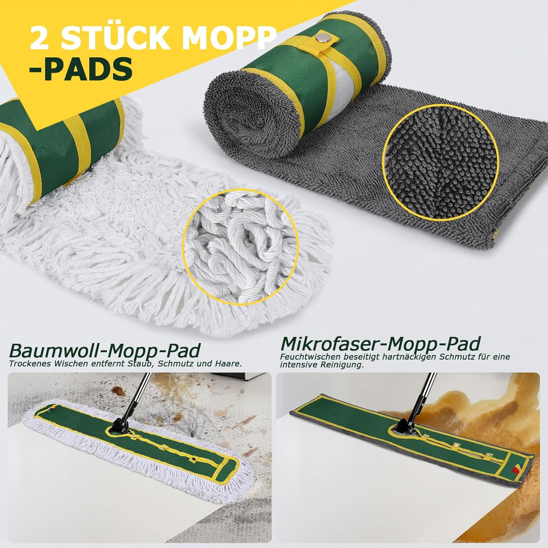 Masthome Bodenwischer 105 cm Breit, Industrie Wischmopp mit 2 Wischpads, Profi Mopp Wischer Boden mi