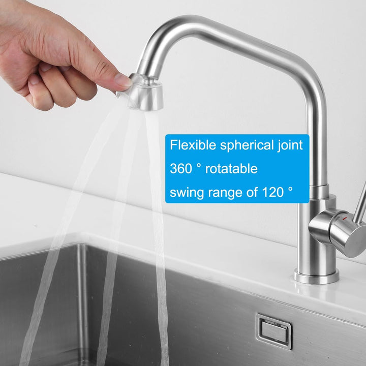 Tondiy Spültischarmatur mit Brause, Wasserhahn Küche Mischbatterie mit 360° drehbar Auslauf, Küchena
