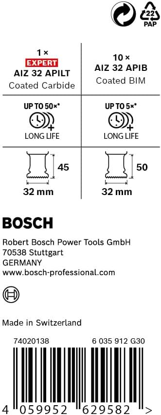 Bosch 11x PRO AIZ 32 APIB Promo-Set (für Holz mit Nägeln, Faserkunststoffe GFK, CFK, Ø mm, Professio