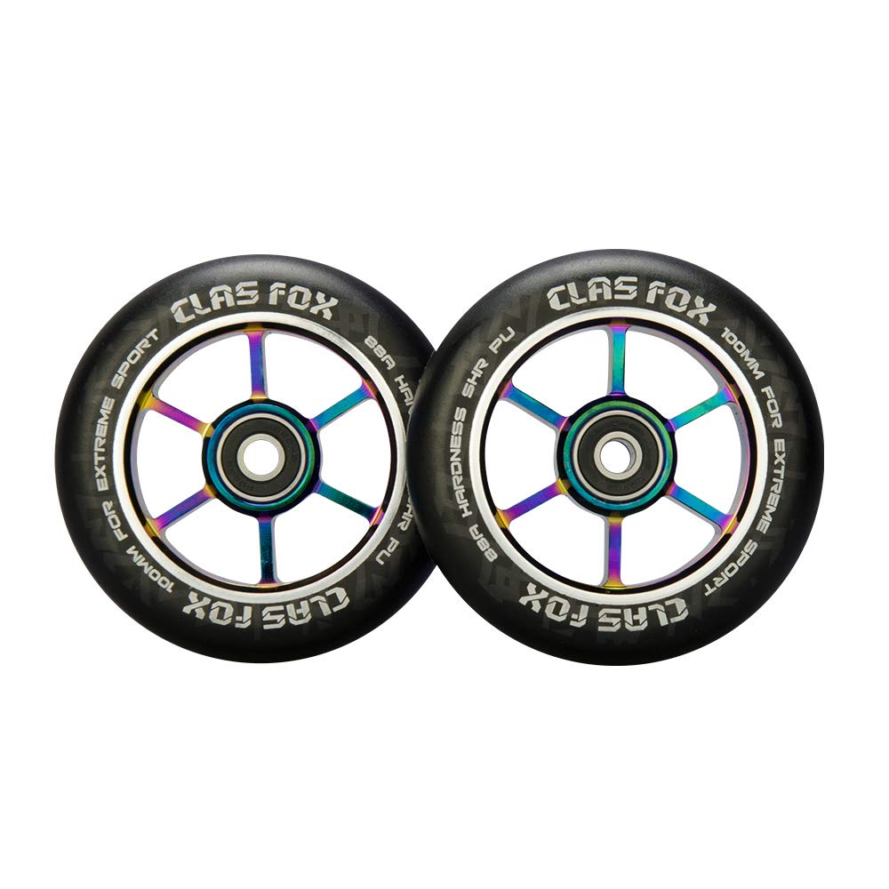 CLAS FOX Pro Stunt Scooter Rollen Roller Räder Wheels 100mm EIN Paar mit ABEC-9 Kugellager CNC Metal