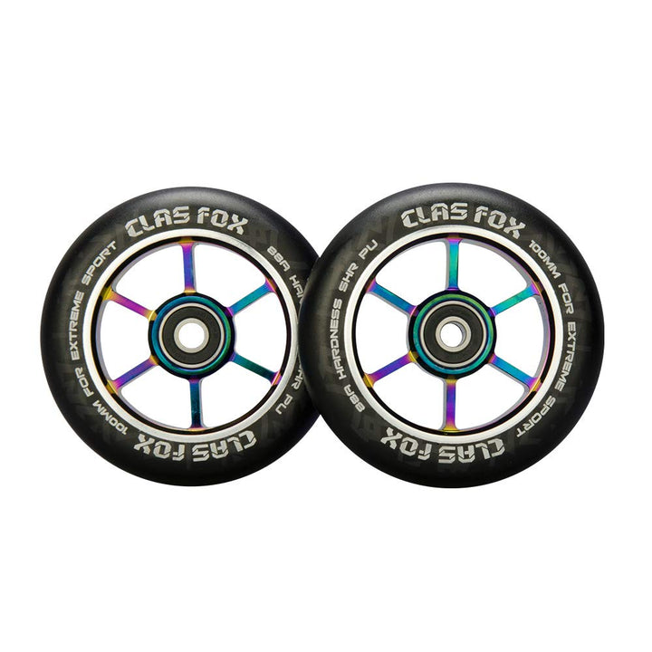 CLAS FOX Pro Stunt Scooter Rollen Roller Räder Wheels 100mm EIN Paar mit ABEC-9 Kugellager CNC Metal