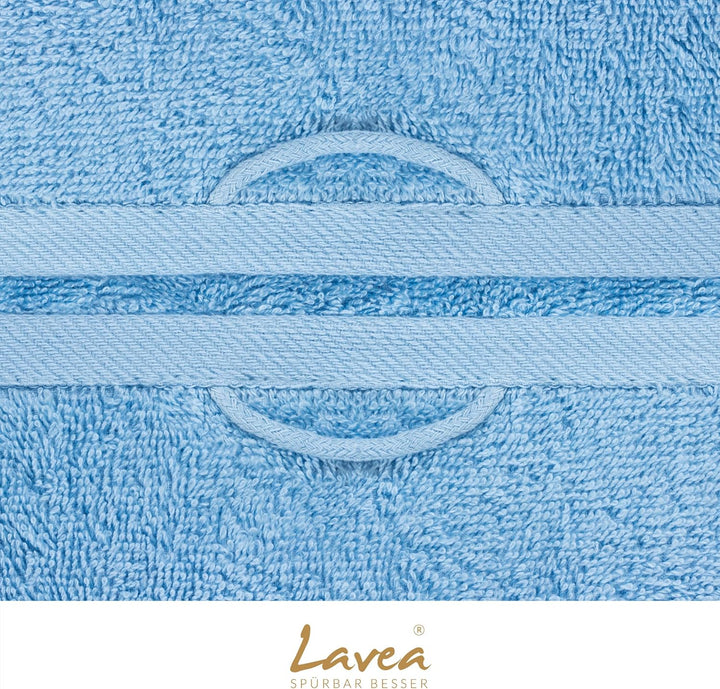 Lavea 2er Set Saunatuch 80x200cm, Frottierserie Elena, Delphinblau 2 x 80 x 200 cm Delphinblau, 2 x