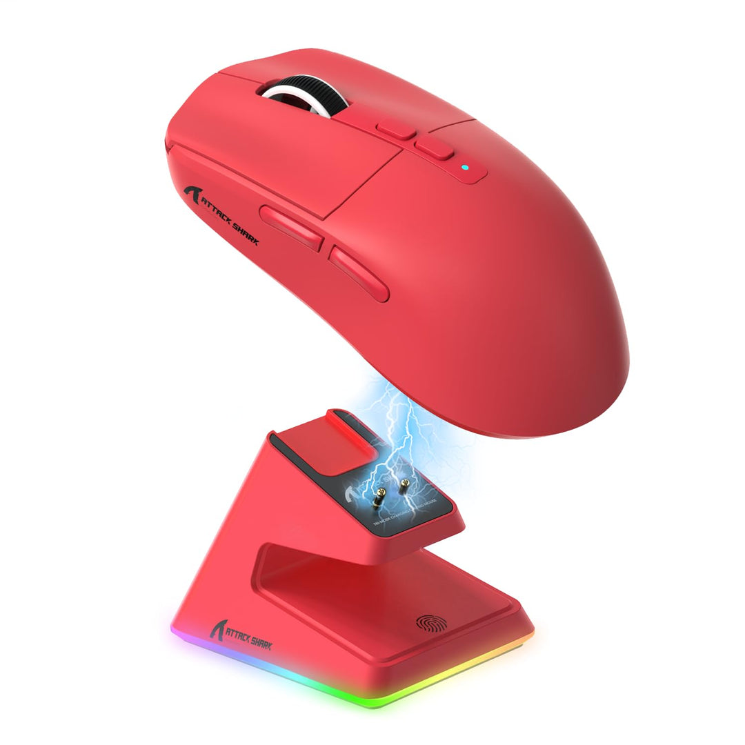 ATTACK SHARK X6 49g Superlight Mouse with Magnetic Charging Dock, PixArt PAW3395 Gaming Sensor, BT/2