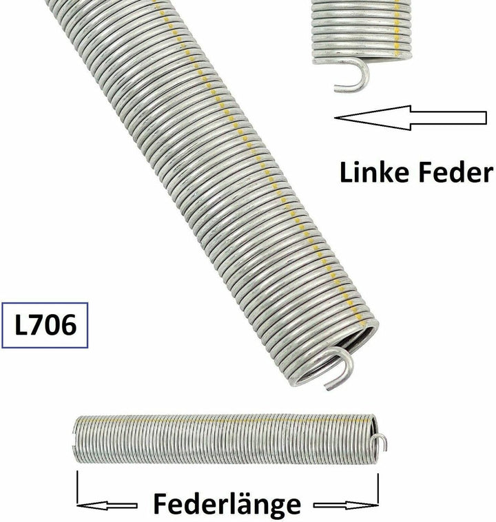 1 Stück Torsionsfeder L706 für Hörmann Garagentor Garagentorfeder Torfeder