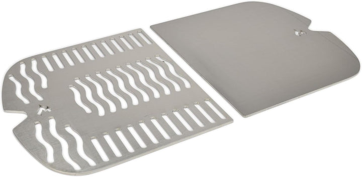 Grillrost.com Das Original Edelstahl Grillplatte | Plancha passend für Weber Traveler - ersetzt eine