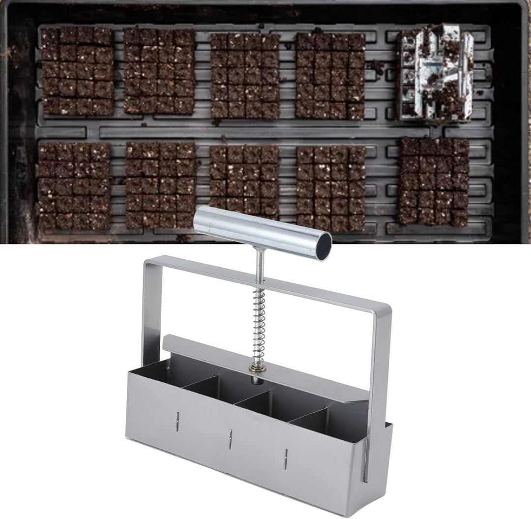 Natudeco Soil Block Maker, Handheld Soil Blocker Edelstahl-Bodenblocker Gartenblockierwerkzeuge für