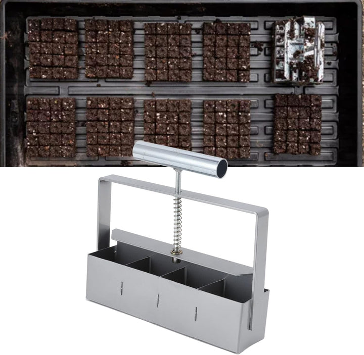 Natudeco Soil Block Maker, Handheld Soil Blocker Edelstahl-Bodenblocker Gartenblockierwerkzeuge für