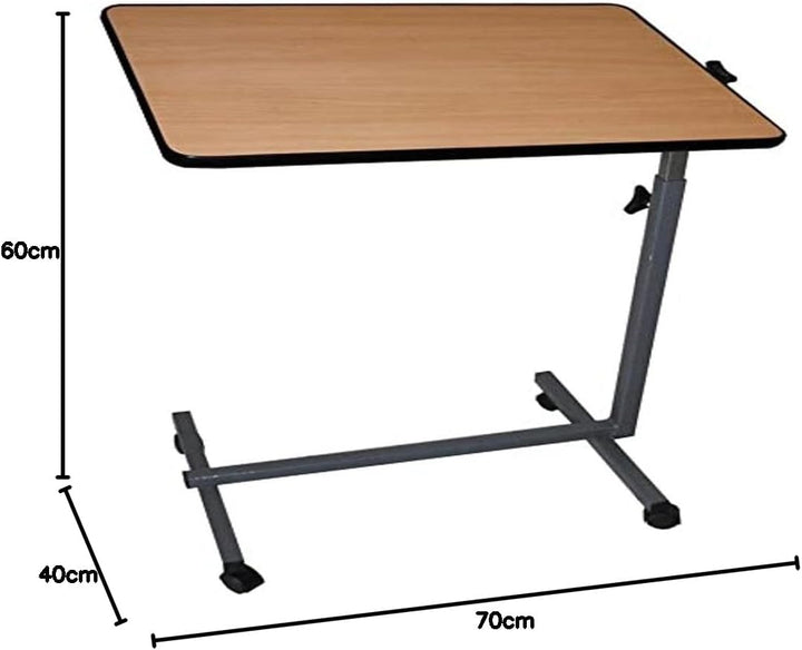 Queraltó Easy Beistelltisch mit Rollen für Bett und Sofa, Holz, 40 x 60 x 70/105