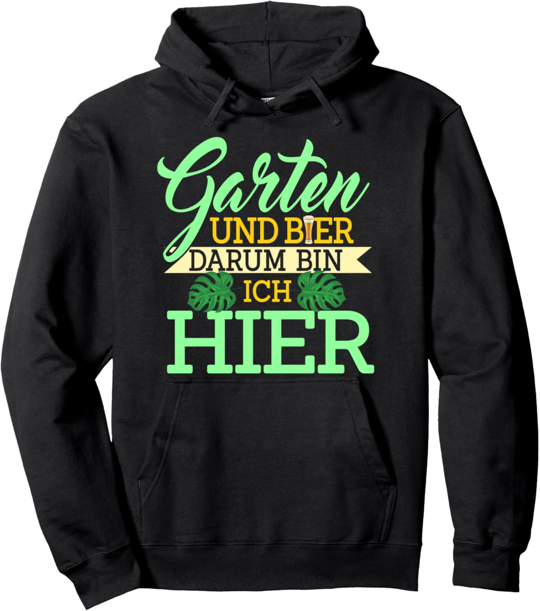 Garten und Bier, Lustiger Spruch, Gärtner Motiv Mann Pullover Hoodie