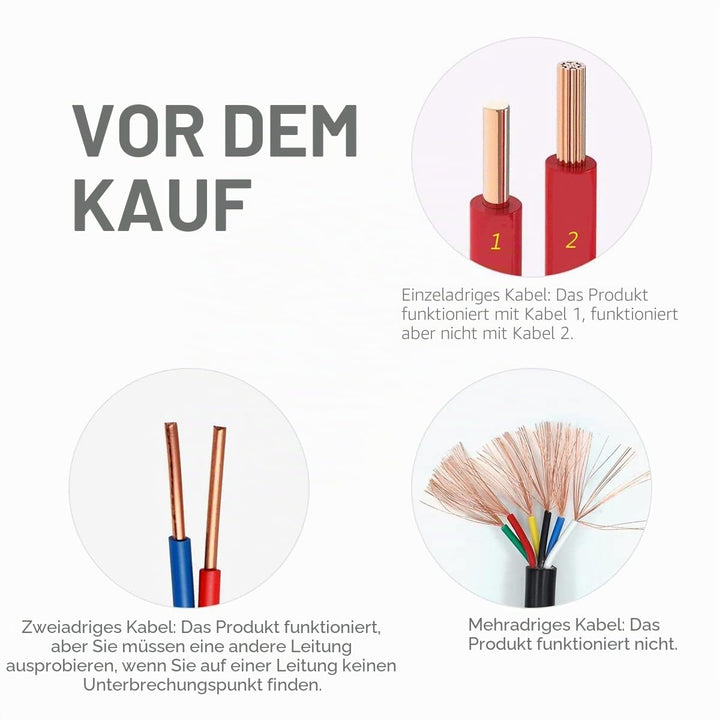 Kolsol Unterirdischer Kabel-Locator, Kabeltester F02 Pro mit wiederaufladbarem 1100-mAh-Akku zum Lok