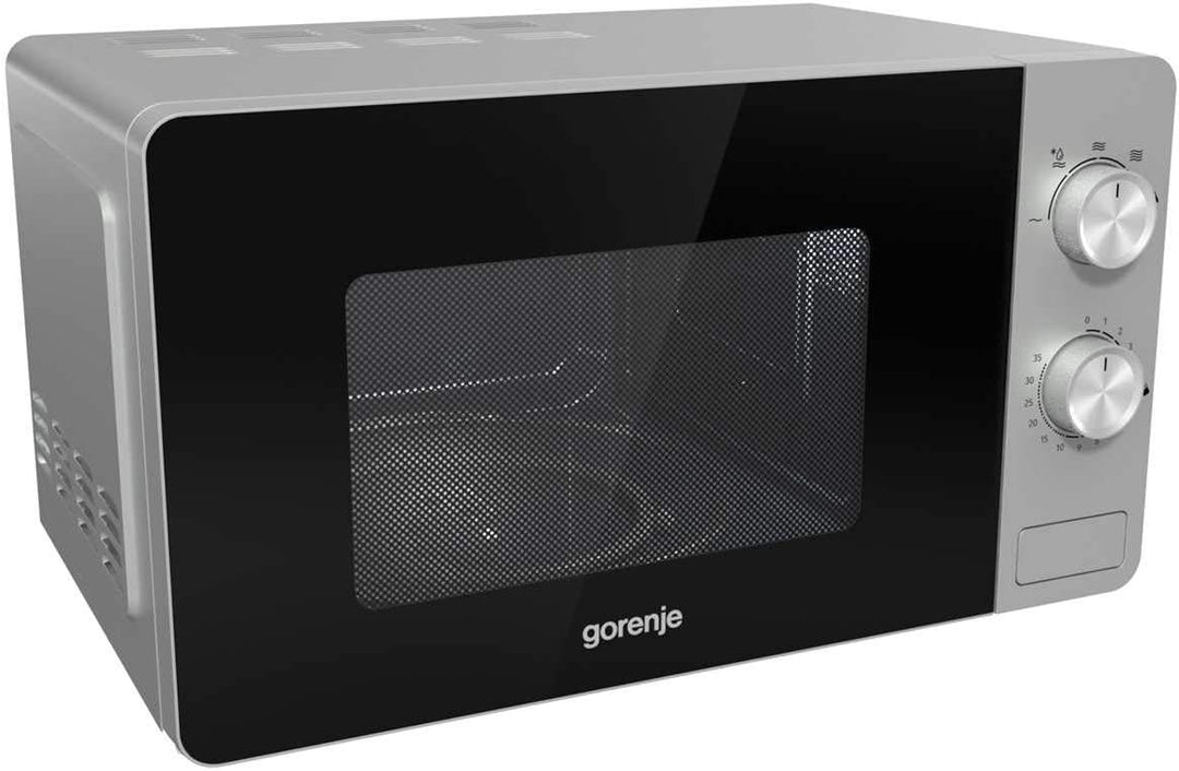 Gorenje MO20E1S Mikrowelle / 800 W, Schwarz, Edelstahl. Inox - Look ‎20 Liter Essential Line, Inox -