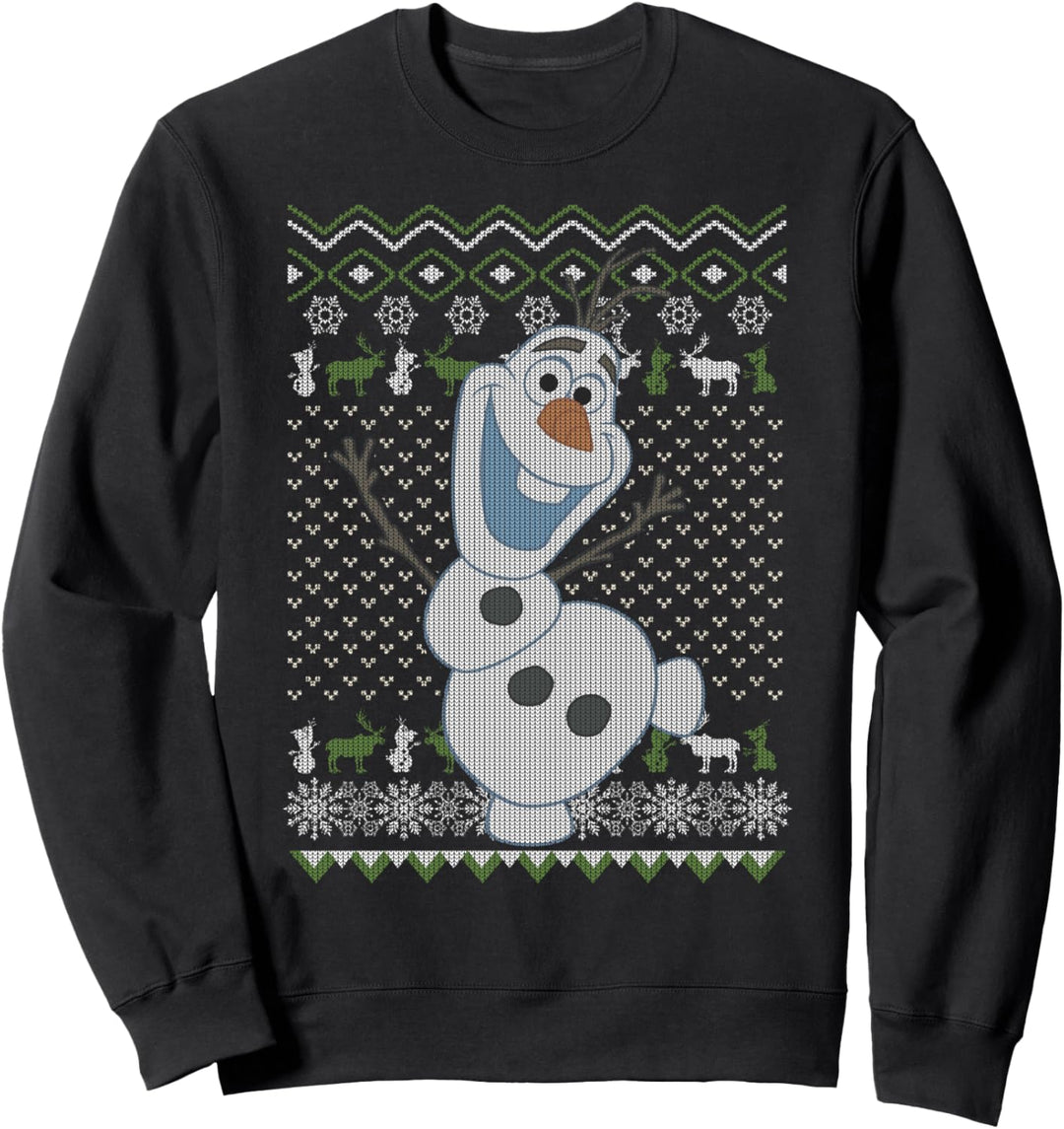 Disney Frozen Olaf Ugly Sweater Print Portrait Sweatshirt
