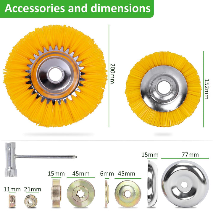 Skymico 2 Stücke Kegelbürste, Unkrautbürste 25,4 mm Öffnung, Nylon-Borsten, Nylonbürste, schonende W