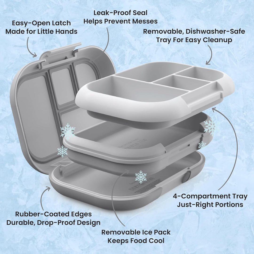 Bentgo® Kids Chill Lunchbox – auslaufsichere Bento Box mit abnehmbarem Eisbeutel & 4 Fächern für Mah