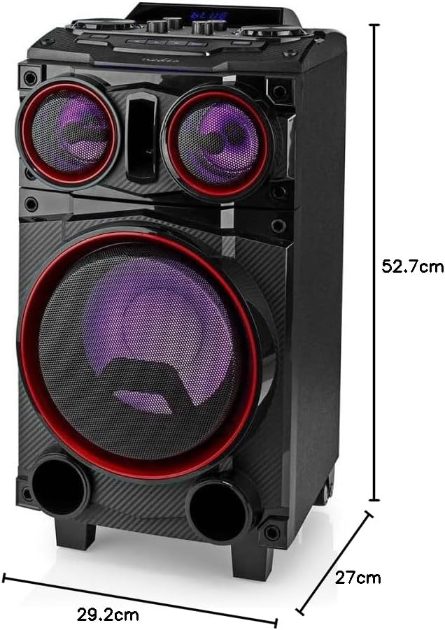 Nedis Bluetooth®-Party-Lautsprecher | max. Batteriespielzeit: 6.5 Std | 120 W | Tragegriff | Partyli