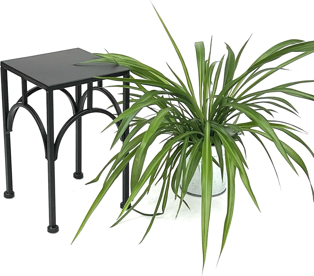 DanDiBo Blumenhocker Metall Schwarz Eckig Blumenständer Beistelltisch 96449 Blumensäule Pflanzenhock