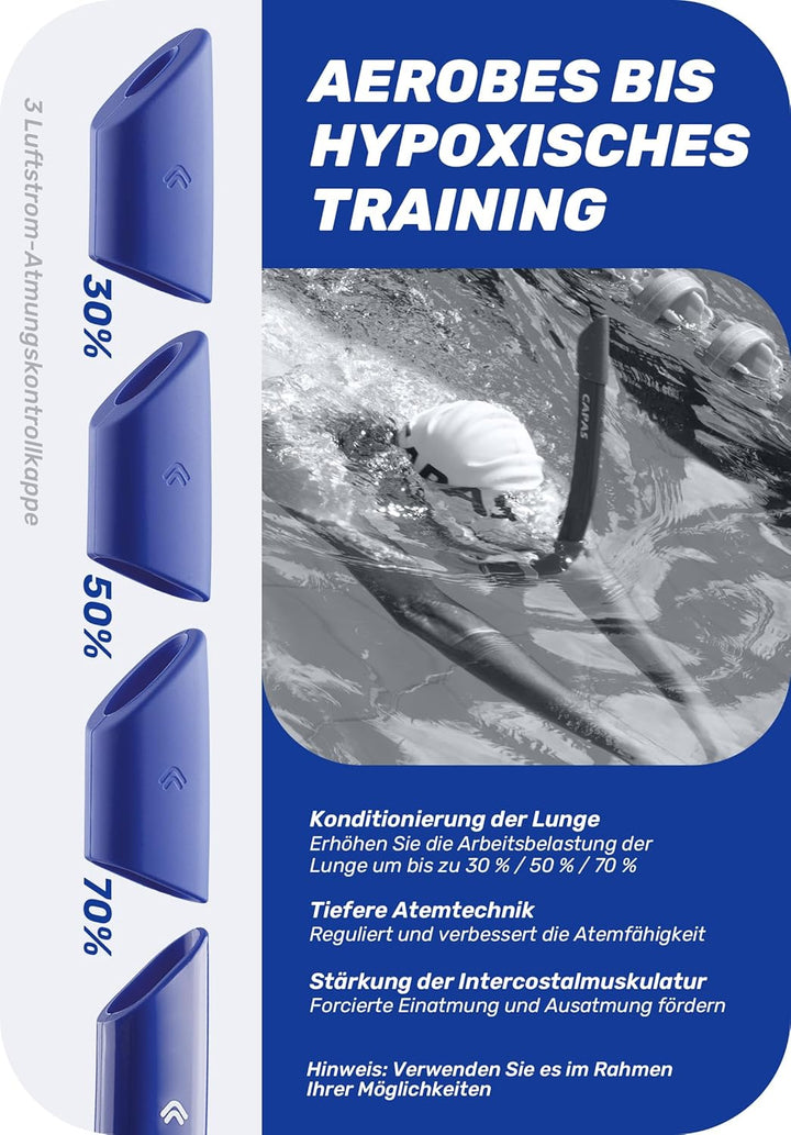 CAPAS Training Schwimmen Schnorchel für Runde Schwimmen, ideale Passform, Schwimmer-Schnorchel mit F