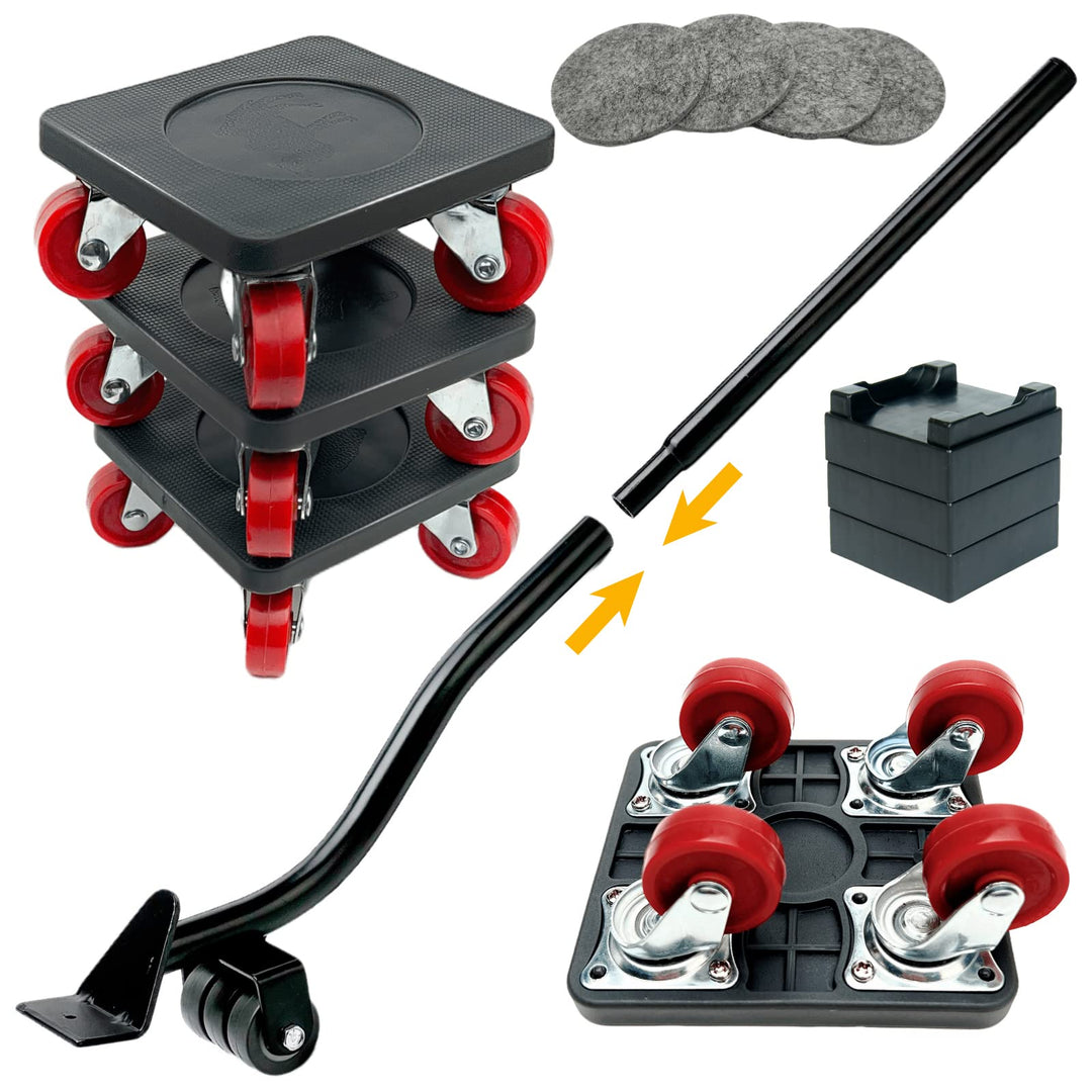 PULLEY Möbel Transportrollen Set, Möbelheber mit 4 Stück Bewegen Sliders Schwere Möbelrollen Verschi