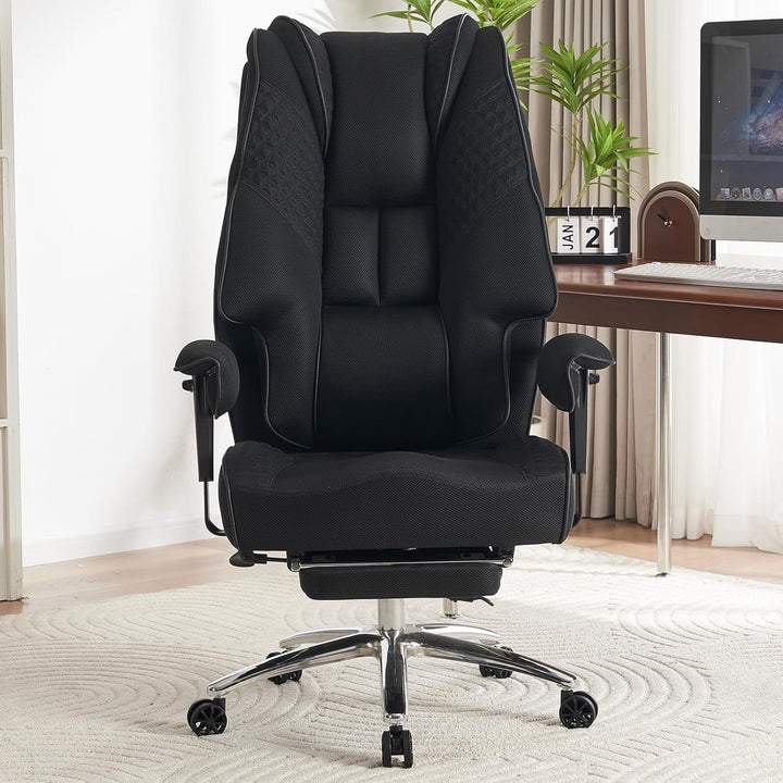 EXCEBET Schwerlast Bürostuhl 180kg - Ergonomischer Netzstuhl mit 14cm Taschenfederkern, Atmungsaktiv