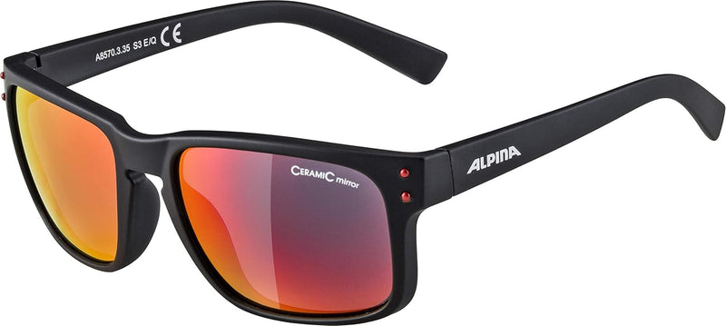 ALPINA A 107 - Verspiegelte und Bruchsichere Sonnenbrille Mit 100% UV-Schutz Für Erwachsene Black Ma