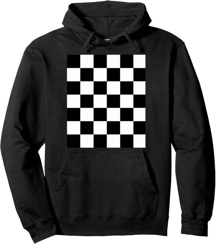 Ska Musik Design kariertes schwarz weisses Schach Muster Pullover Hoodie