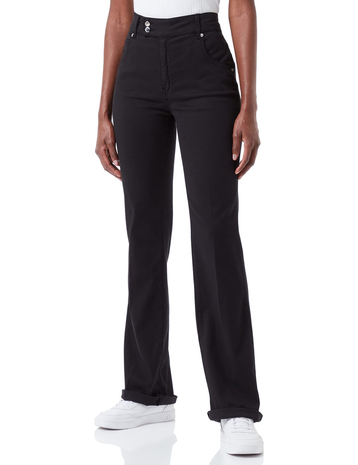 Love Moschino Damen Stretch Lyocell Gabardine with Matchng Logo Back Tag Hose 27 Schwarz, 27 Schwarz