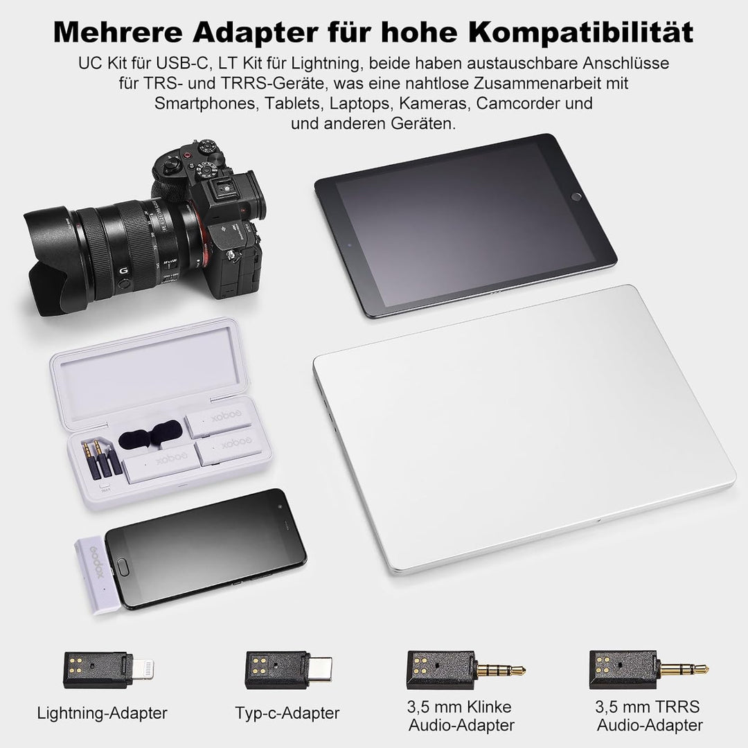 GODOX Movelink Mini UC Kit 2 Wireless Lavalier Mikrofon System, 2,4 GHz 100 m (328 ft.) Drahtloses M